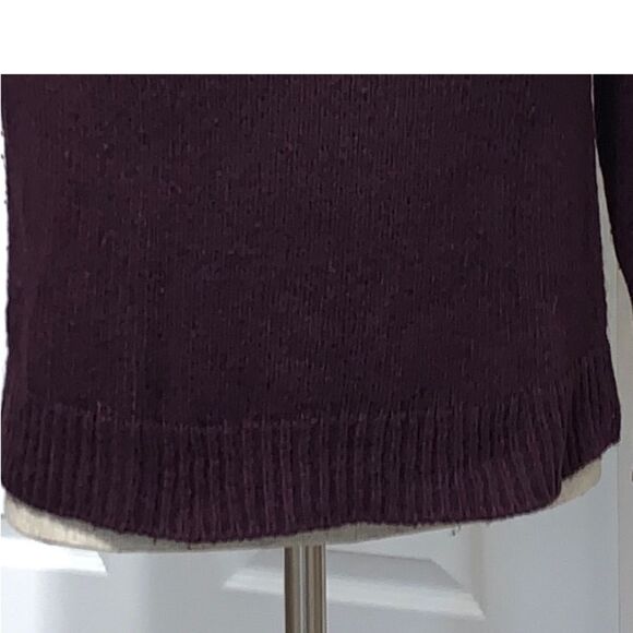 Ann Taylor | Plum Purple Women’s Crewneck Knit Office Sweater - Picture 4 of 7